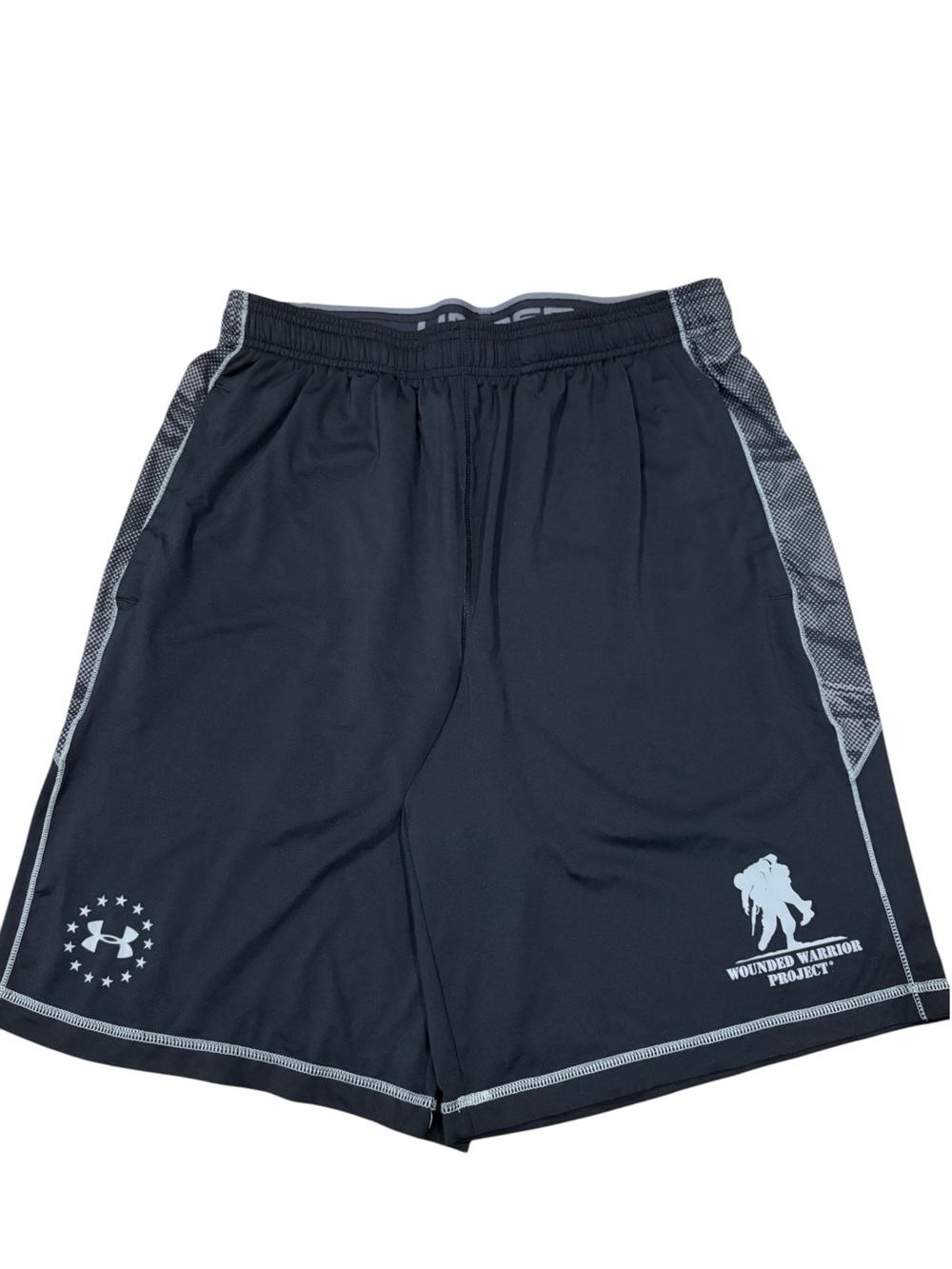 Under Armour Men's Black Athletic Shorts Wounded Warrior Project L